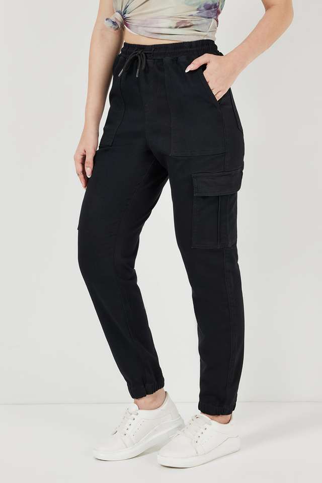 Solid-Relaxed-Fit-Cotton-Women-s-Casual-Wear-Pants