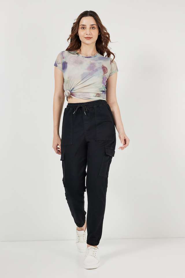 Solid-Relaxed-Fit-Cotton-Women-s-Casual-Wear-Pants