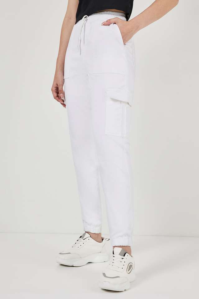 Solid-Relaxed-Fit-Cotton-Women-s-Casual-Wear-Pants