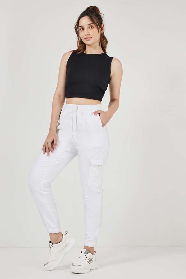 Solid-Relaxed-Fit-Cotton-Women-s-Casual-Wear-Pants