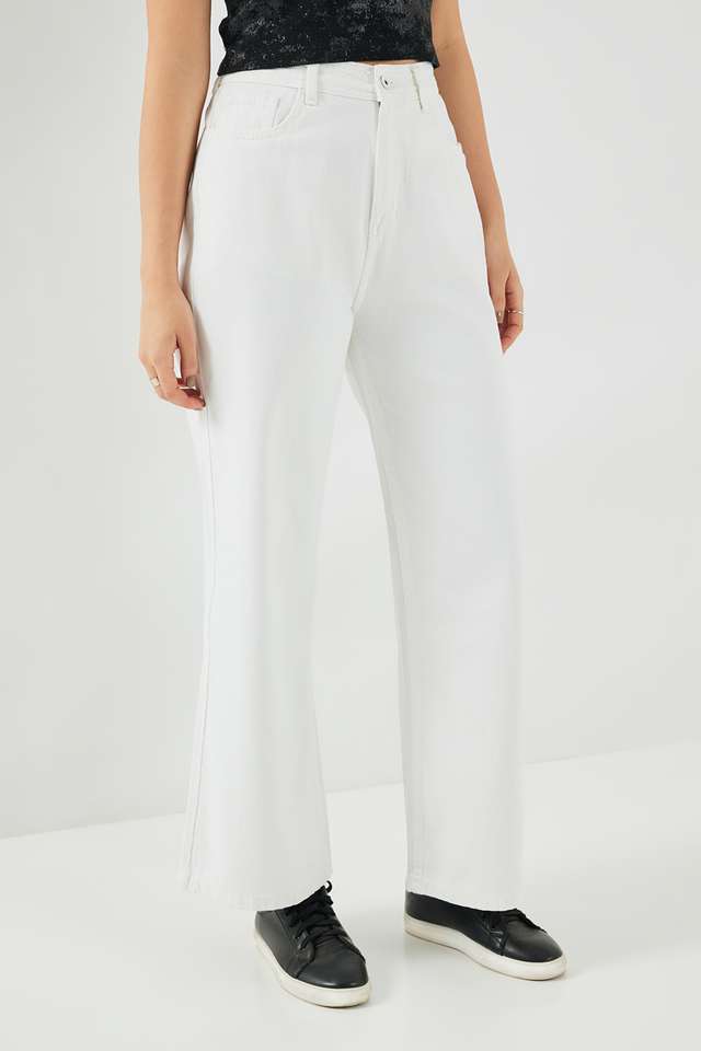 Solid-Relaxed-Fit-Cotton-Women-s-Casual-Wear-Pants