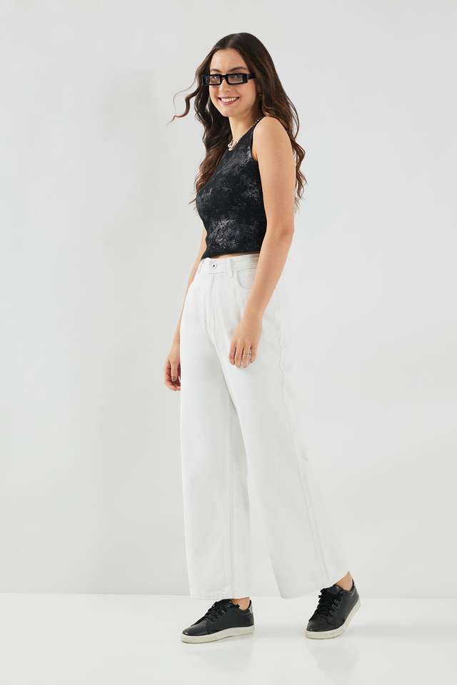 Solid-Relaxed-Fit-Cotton-Women-s-Casual-Wear-Pants