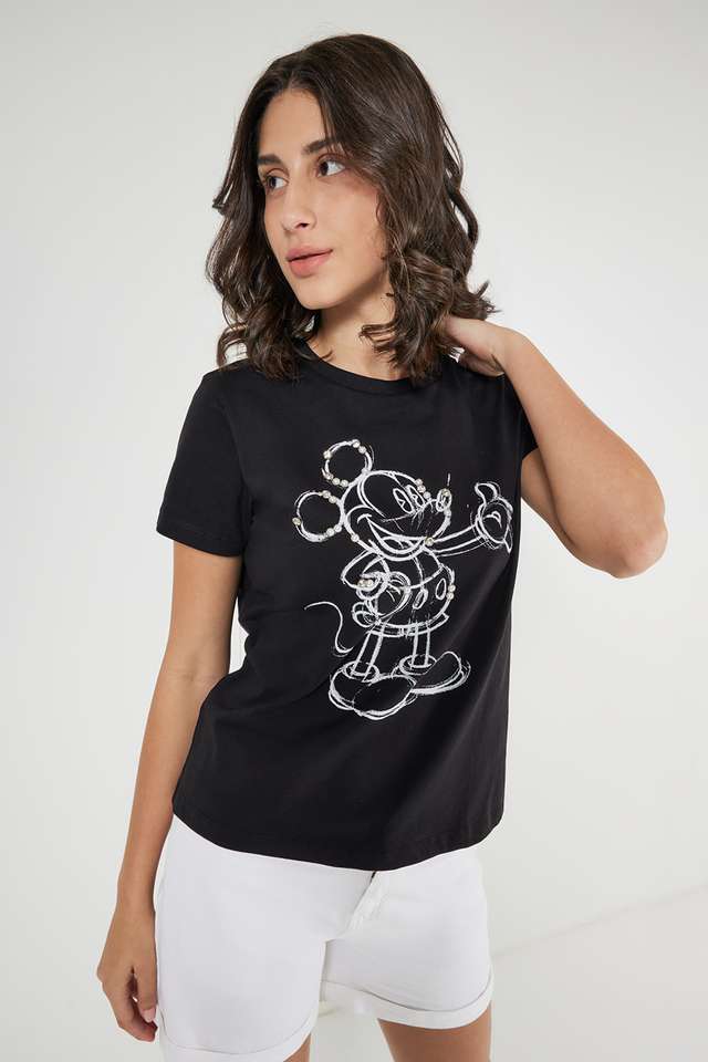 Character-Print-Cotton-Round-Neck-Women-s-T-Shirt