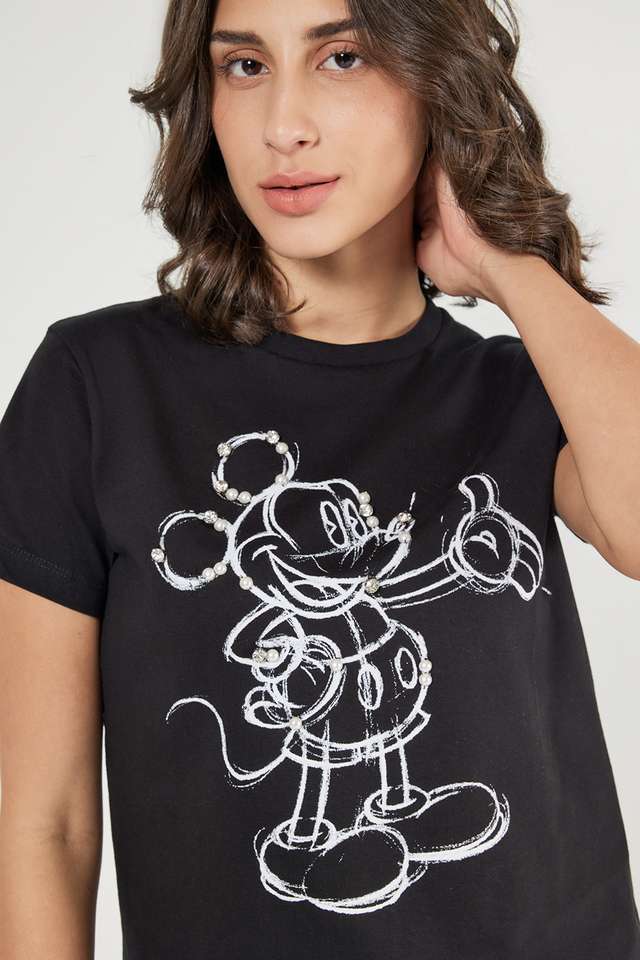 Character-Print-Cotton-Round-Neck-Women-s-T-Shirt