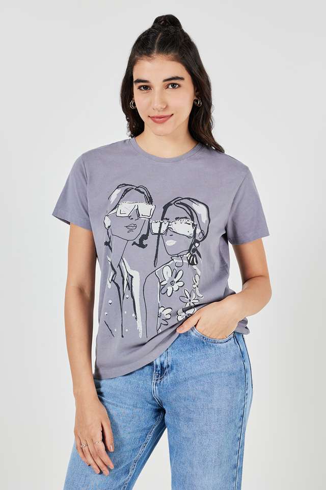 Graphic-Print-Cotton-Round-Neck-Women-s-T-Shirt