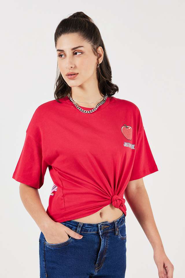 Character-Print-Cotton-Round-Neck-Women-s-T-Shirt