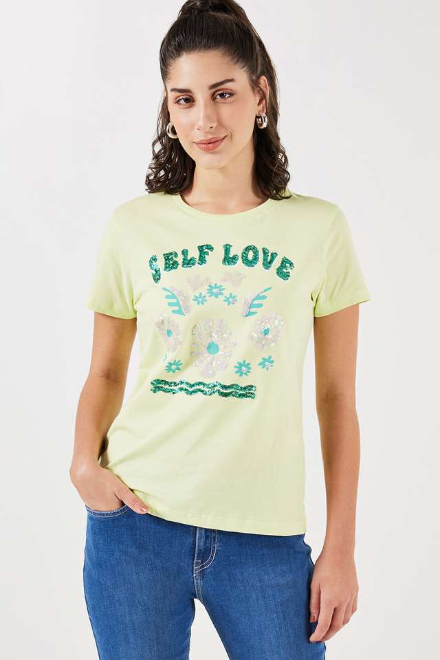 Embellished-Cotton-Round-Neck-Women-s-T-Shirt