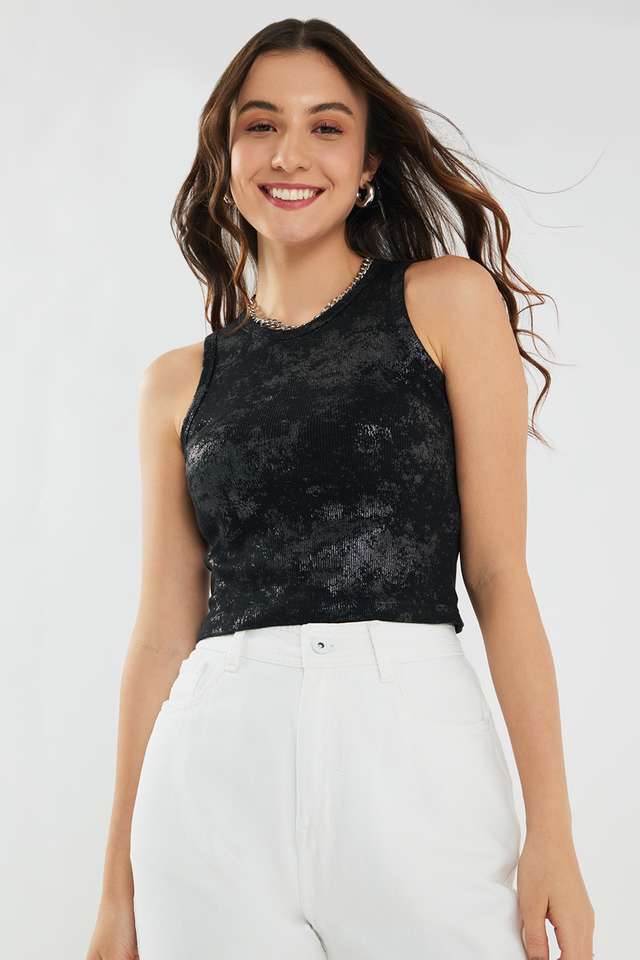 Solid-Cotton-Round-Neck-Women-s-T-Shirt