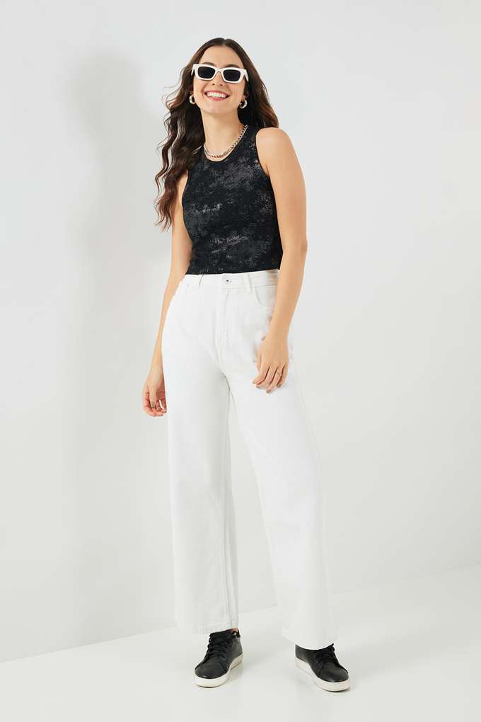 Solid-Cotton-Round-Neck-Women-s-T-Shirt