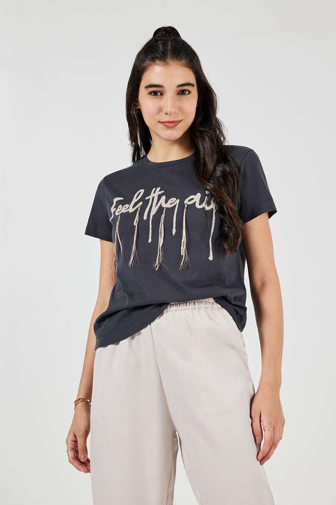 Solid-Cotton-Round-Neck-Women-s-T-Shirt