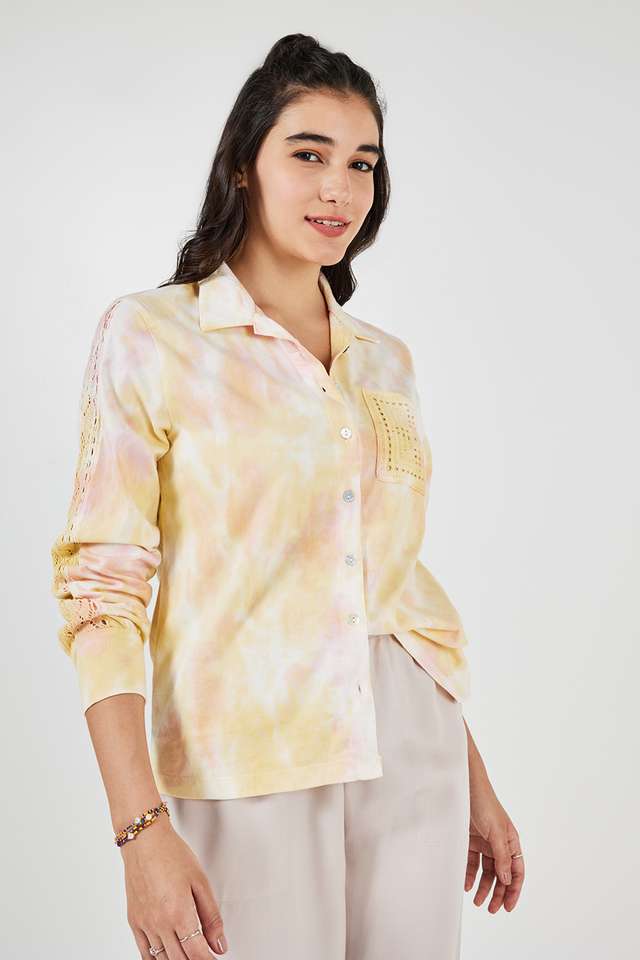 Tie-&-Dye-Cotton-Collared-Women-s-T-Shirt