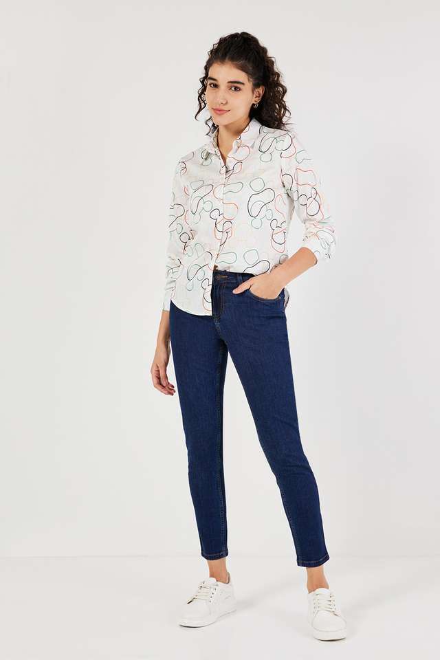 Printed-Collared-Cotton-Women-s-Casual-Wear-Shirt
