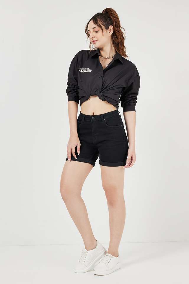 Regular-Fit-Denim-Women-s-Casual-Wear-Shorts