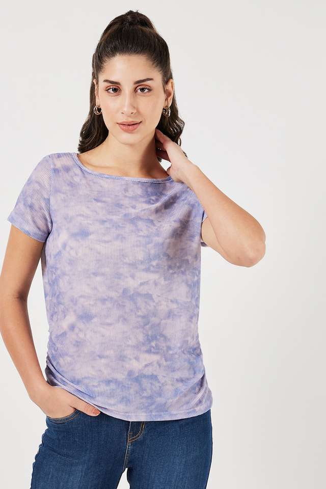 Tie-&-Dye-Mesh-Round-Neck-Women-s-Top