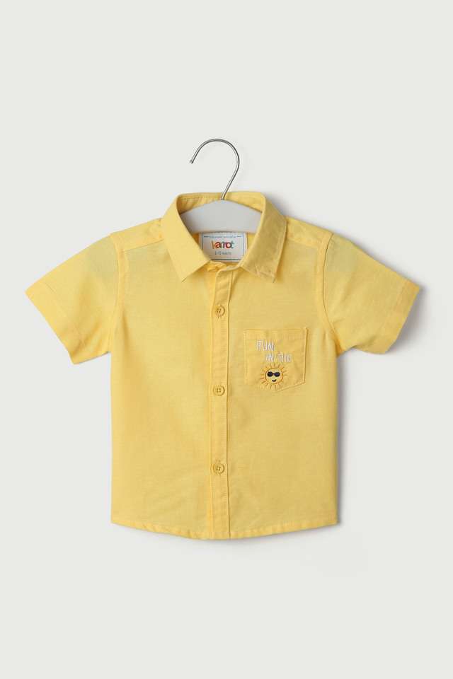 Solid-Cotton-Collared-Infant-Boys-Shirt