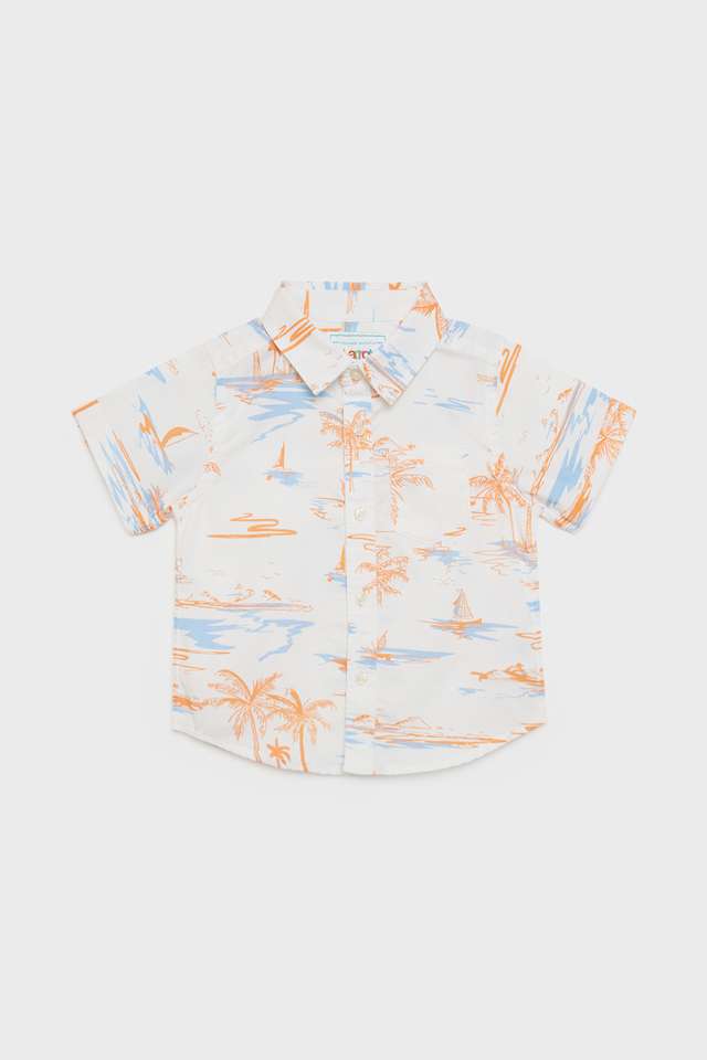 Printed-Poplin-Collared-Infant-Boys-Shirt