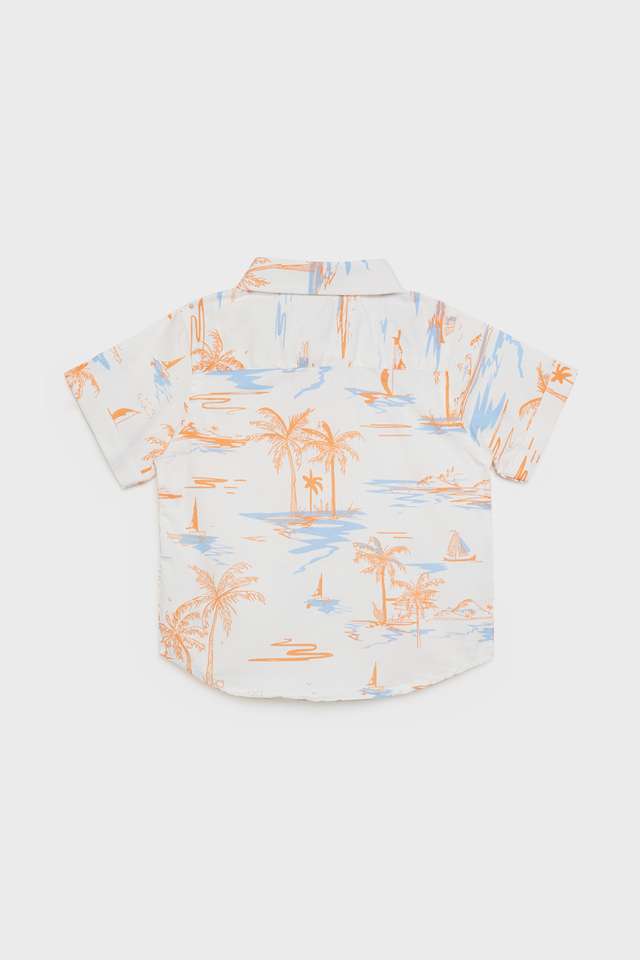 Printed-Poplin-Collared-Infant-Boys-Shirt