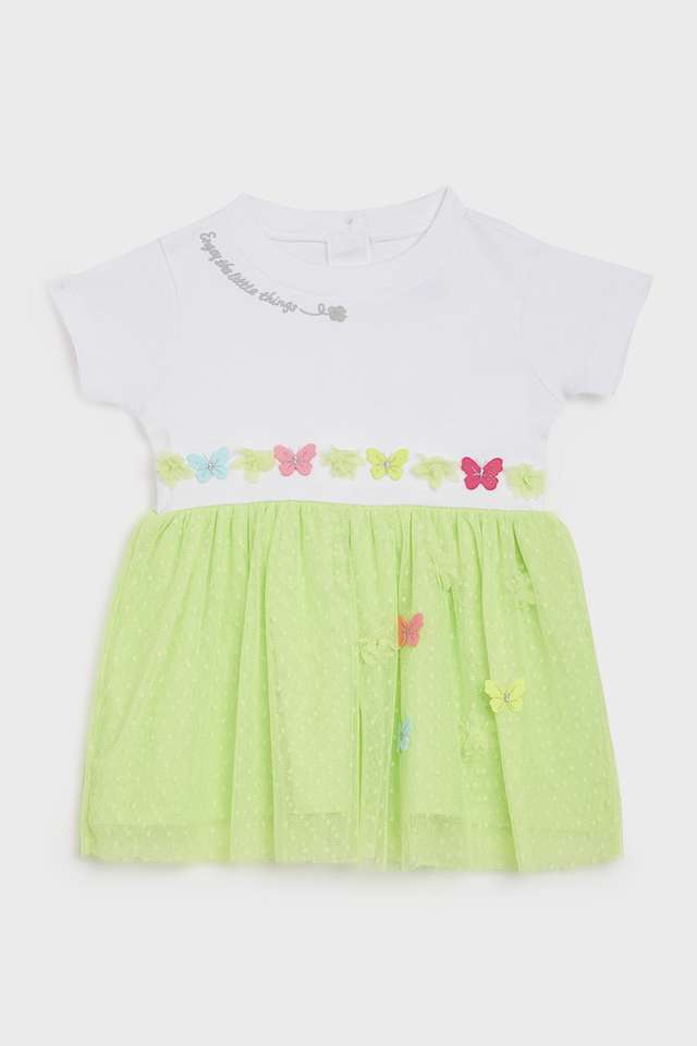 Embellished-Cotton-Round-Neck-Infants-Casual-Wear-Dress
