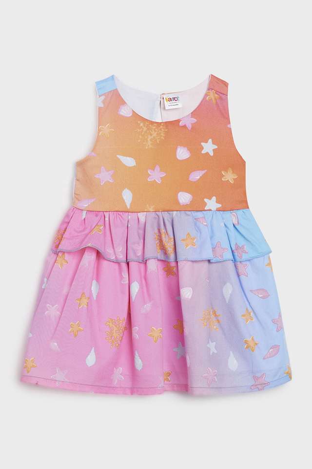 Printed-Cotton-Round-Neck-Infants-Casual-Wear-Dress