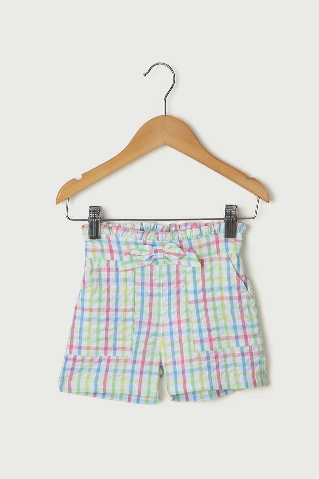Checks-Cotton-Regular-Fit-Infant-Girls-Shorts