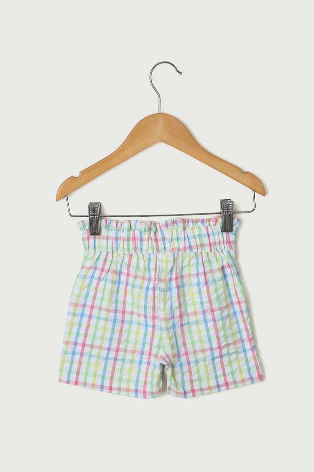 Checks-Cotton-Regular-Fit-Infant-Girls-Shorts