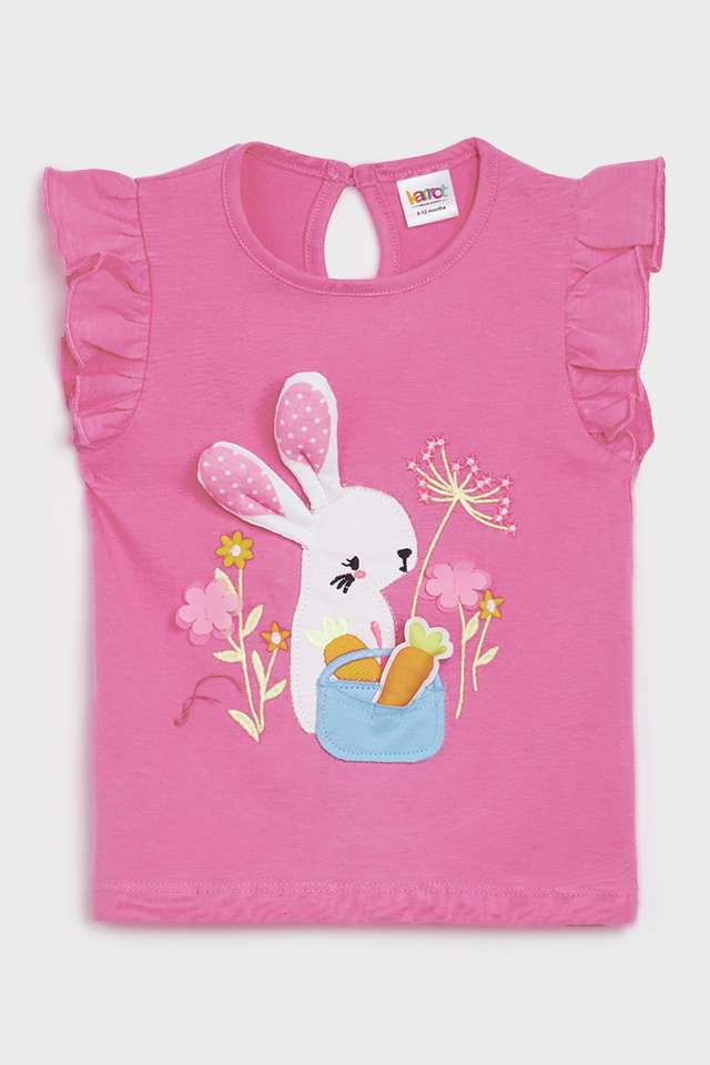 Embroidered-Cotton-Round-Neck-Infant-Infant-Girls-T-Shirt