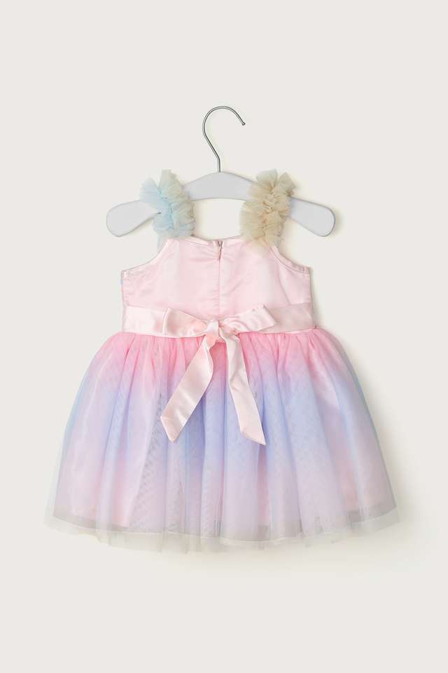 Sequinned-Polyester-Square-Neck-Infants-Party-Wear-Dress