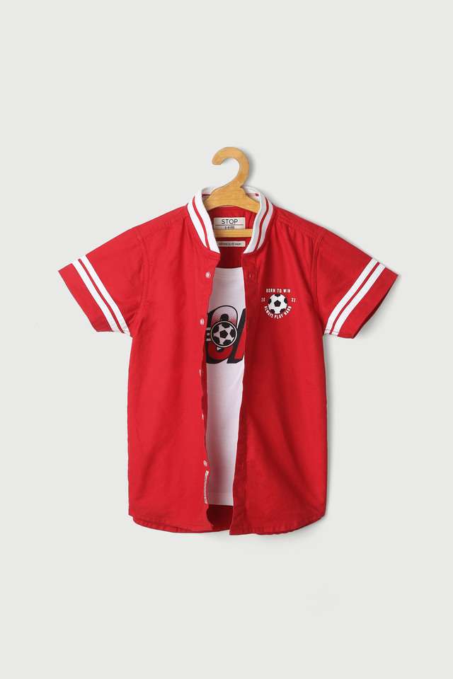 Solid-Cotton-Collared-Boys-Shirt