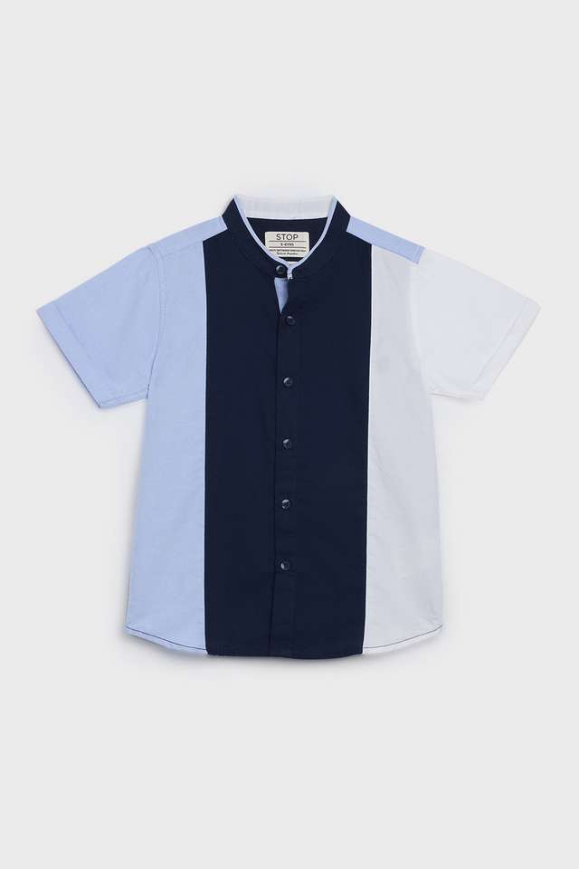Color-Block-Cotton-Collared-Boys-Shirt