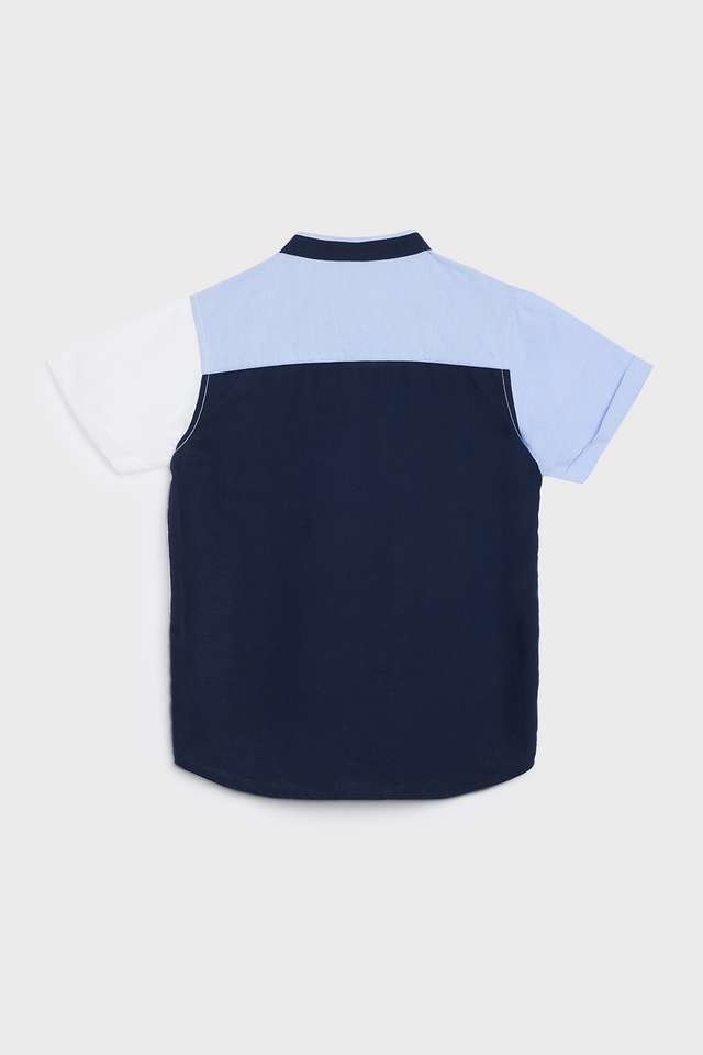 Color-Block-Cotton-Collared-Boys-Shirt