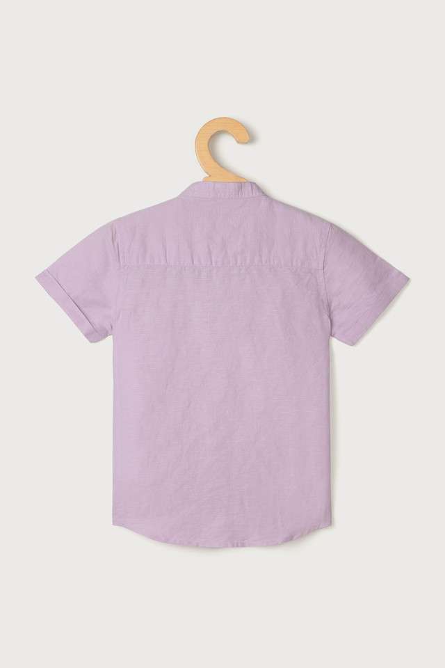 Solid-Blended-Fabric-Collared-Boys-Shirt