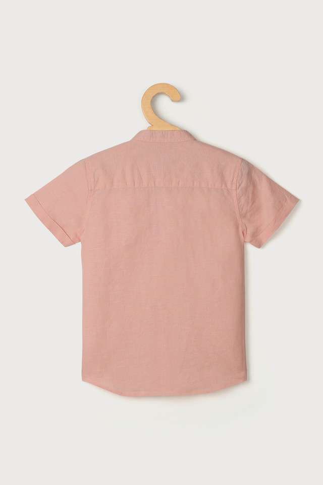 Solid-Blended-Fabric-Collared-Boys-Shirt