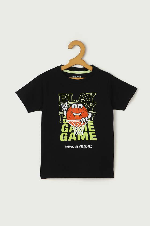 Solid-Cotton-Round-Neck-Boys-T-Shirt