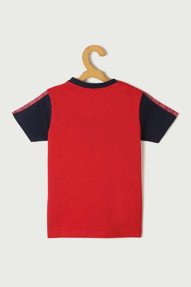 Color-Block-Cotton-Round-Neck-Boys-T-Shirt