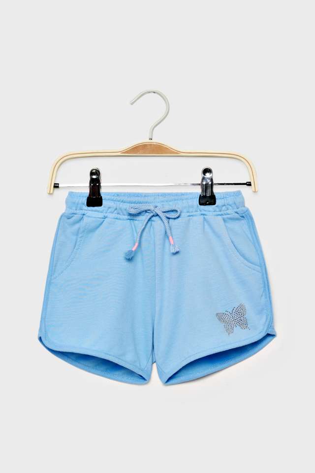 Solid-Cotton-Regular-Fit-Girls-Shorts