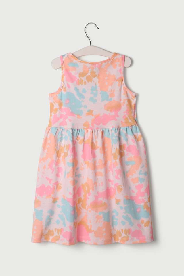 Tie-&-Dye-Cotton-Round-Neck-Girls-Casual-Wear-Dress