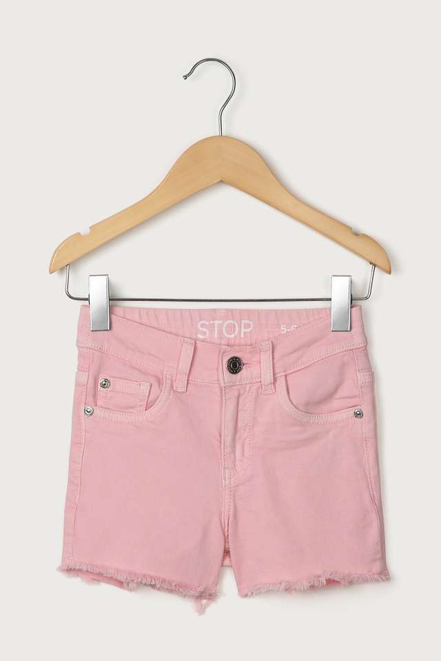 Solid-Blended-Fabric-Regular-Fit-Girls-Shorts