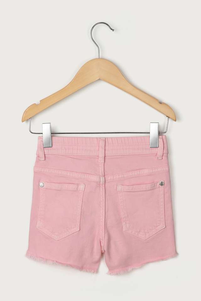 Solid-Blended-Fabric-Regular-Fit-Girls-Shorts