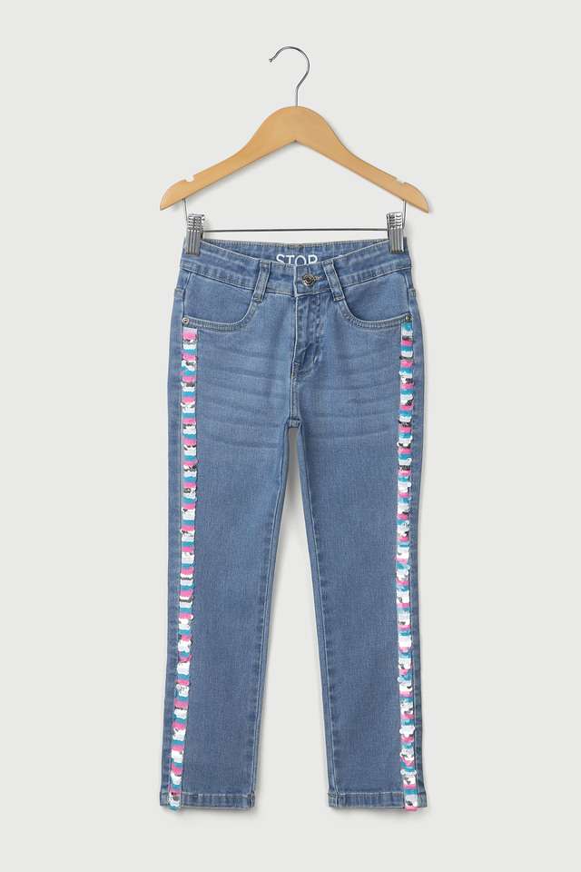Sequinned-Denim-Straight-Fit-Girls-Jeans