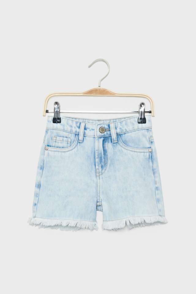 Solid-Denim-Regular-Fit-Girls-Shorts