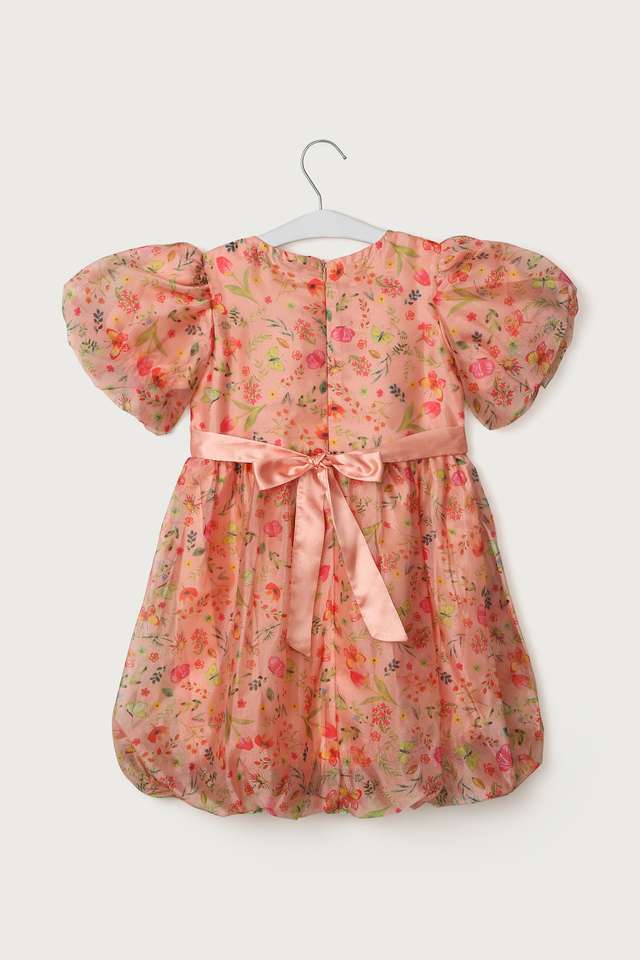 Printed-Polyester-Round-Neck-Girls-Casual-Wear-Dress