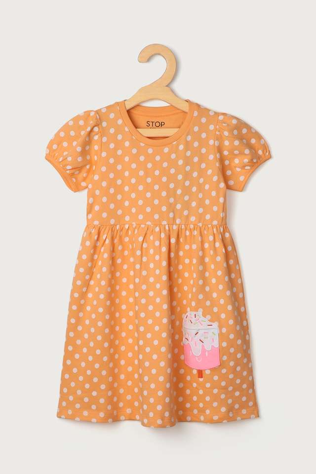 Printed-Cotton-Round-Neck-Girls-Casual-Wear-Dress