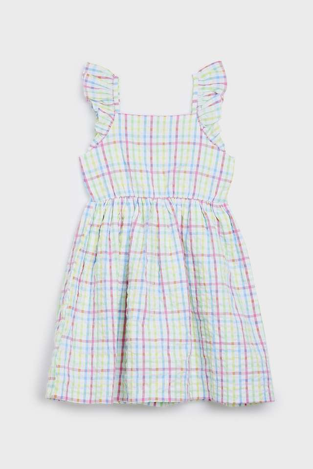 Checks-Cotton-Square-Neck-Girls-Casual-Wear-Dress