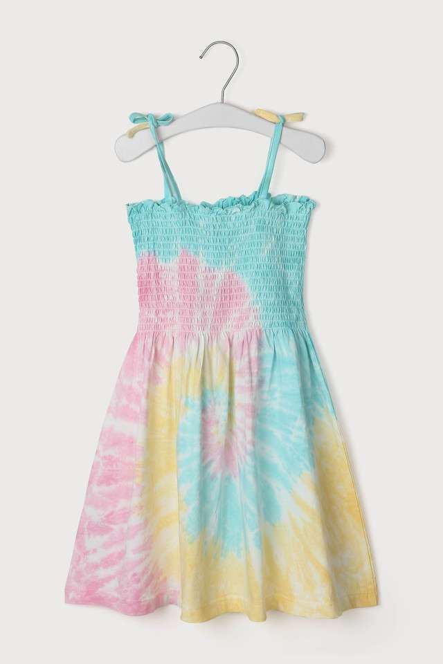 Tie-&-Dye-Cotton-Square-Neck-Girls-Casual-Wear-Dress