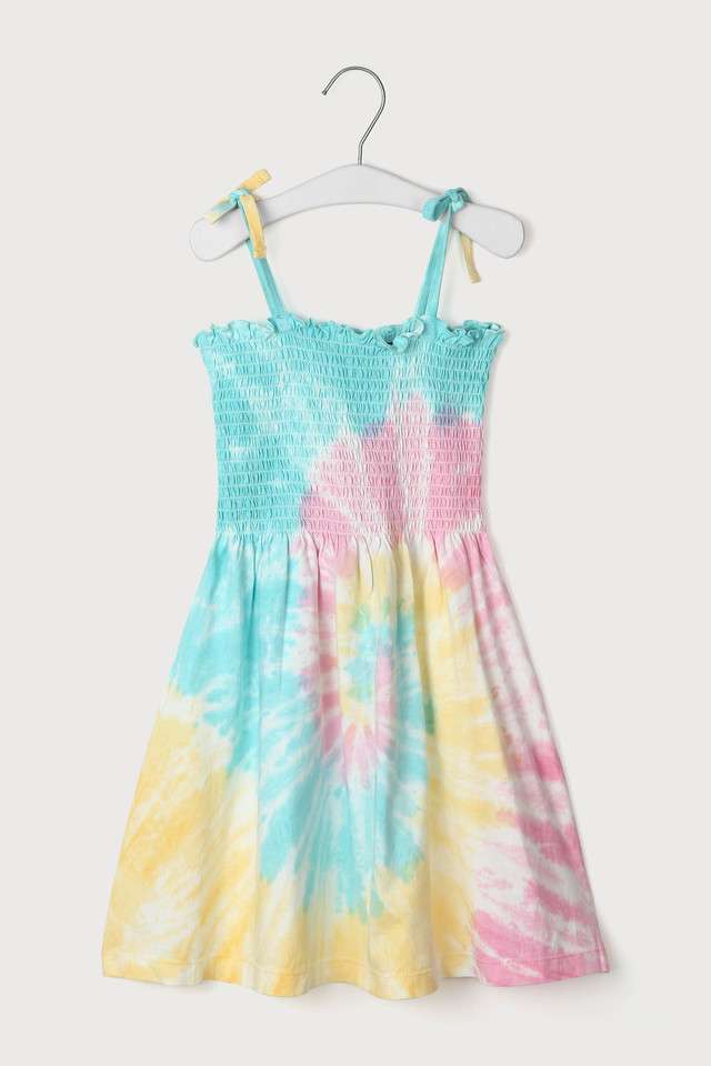 Tie-&-Dye-Cotton-Square-Neck-Girls-Casual-Wear-Dress