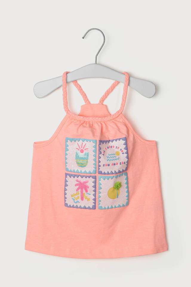 Solid-Blended-Fabric-Round-Neck-Girls-Top