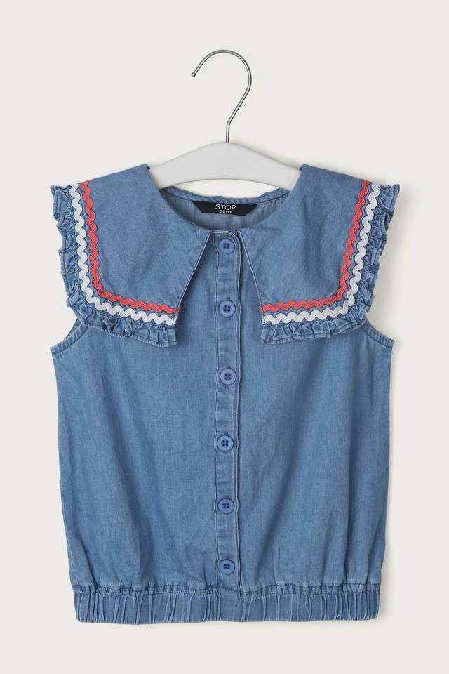 Solid-Cotton-Round-Neck-Girls-Top