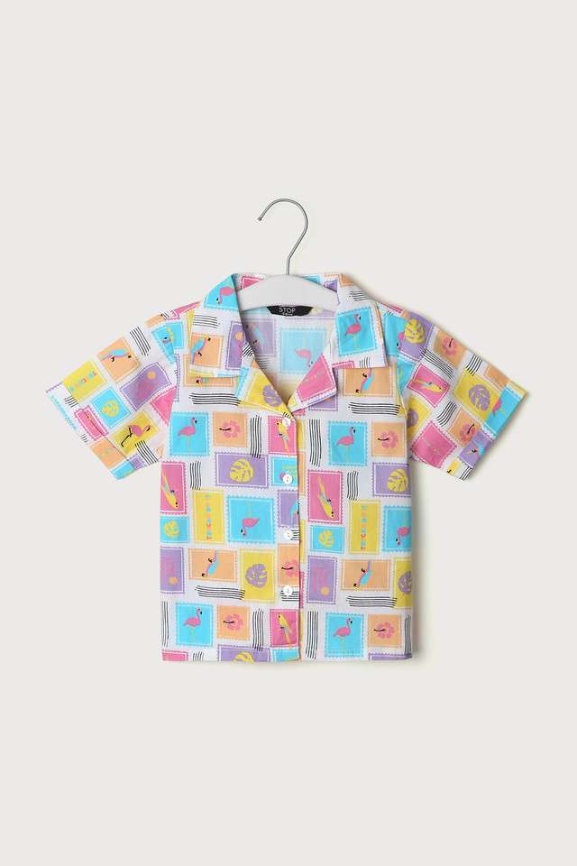 Printed-Cotton-Collared-Girls-Top