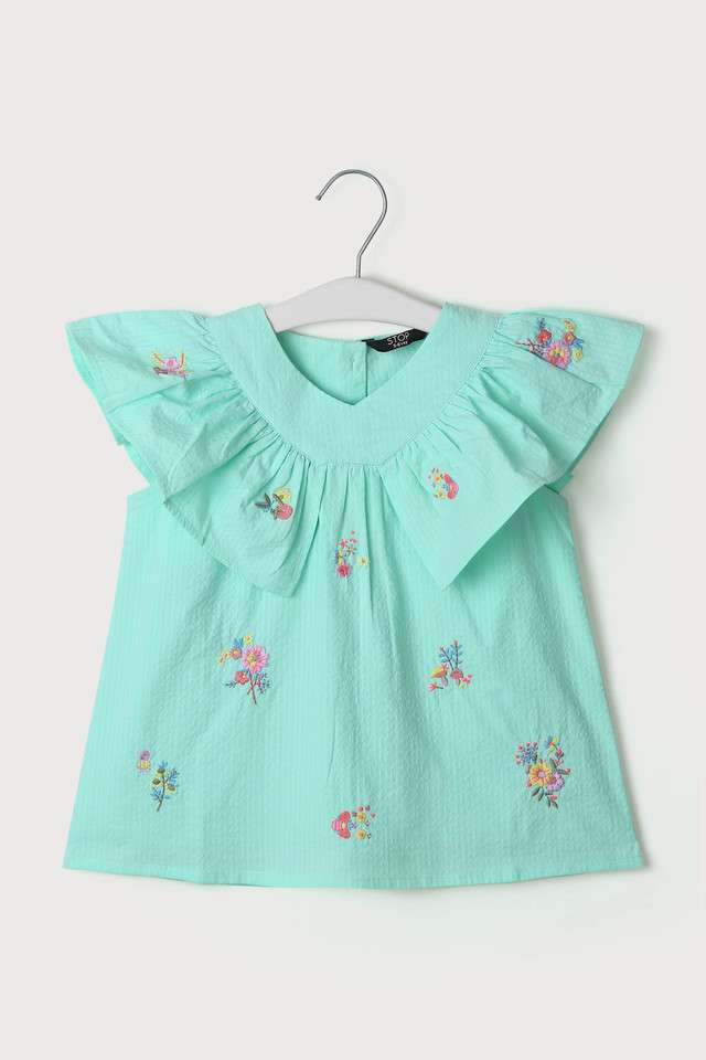 Embroidered-Cotton-V-Neck-Girls-Casual-Wear-Top