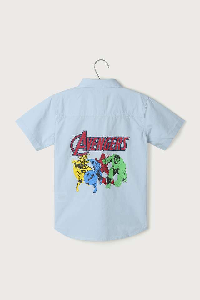 Solid-Blended-Fabric-Collared-Boys-Shirt